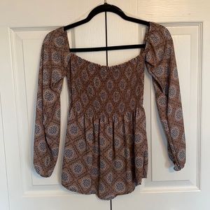 Pink pattern blouse, M